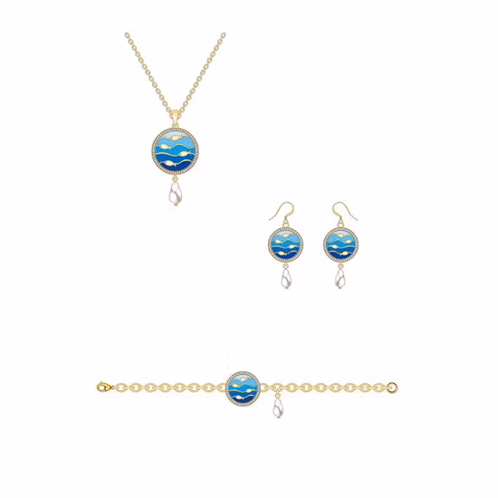 Hochwertige Modeschmuck-Halskette mit Marine-Anhänger