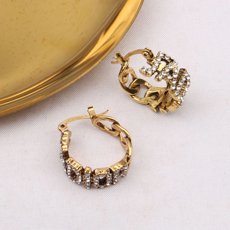 2022 Luxury Trendy Fashion Accessories Gold Silver Letter Hoop Earrings